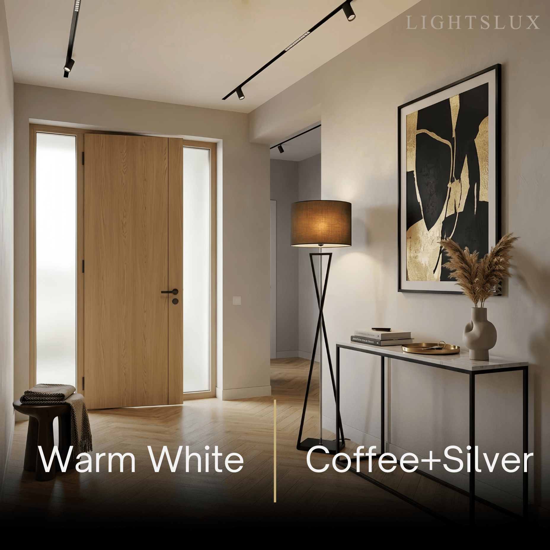 Modern Floor Lamp with Cylindrical Fabric Shade