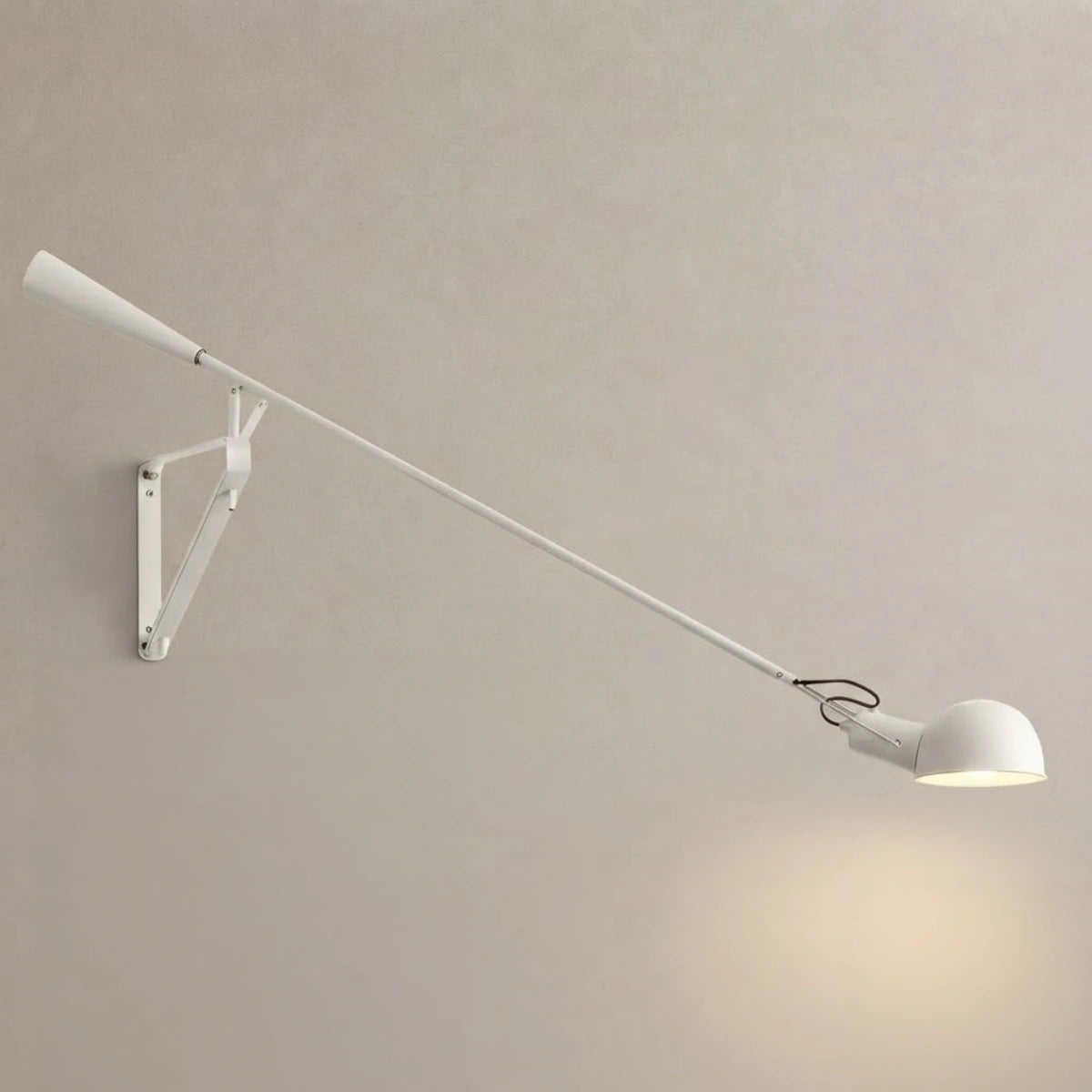 Arcato Minimalist Black Wall Lamp-Metal Long Swing Adjustable Arm Living Room/Bedroom