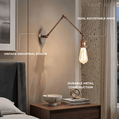 Vintage Minimalist Wall Lamp – Adjustable Tapered Metal