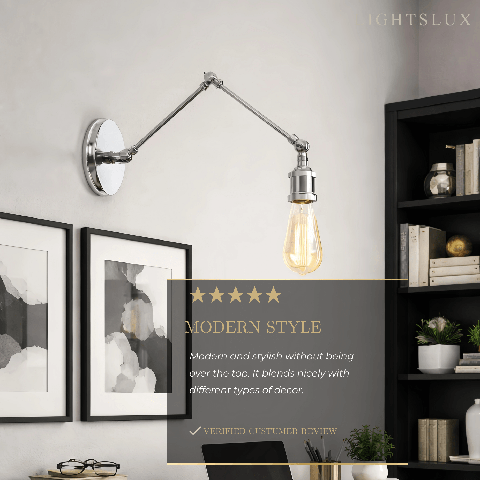 Vintage Minimalist Wall Lamp – Adjustable Tapered Metal