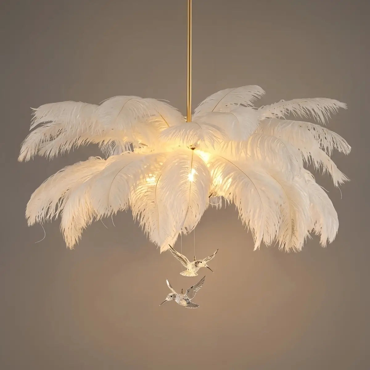 Lunara Art Deco Feather Chandelier