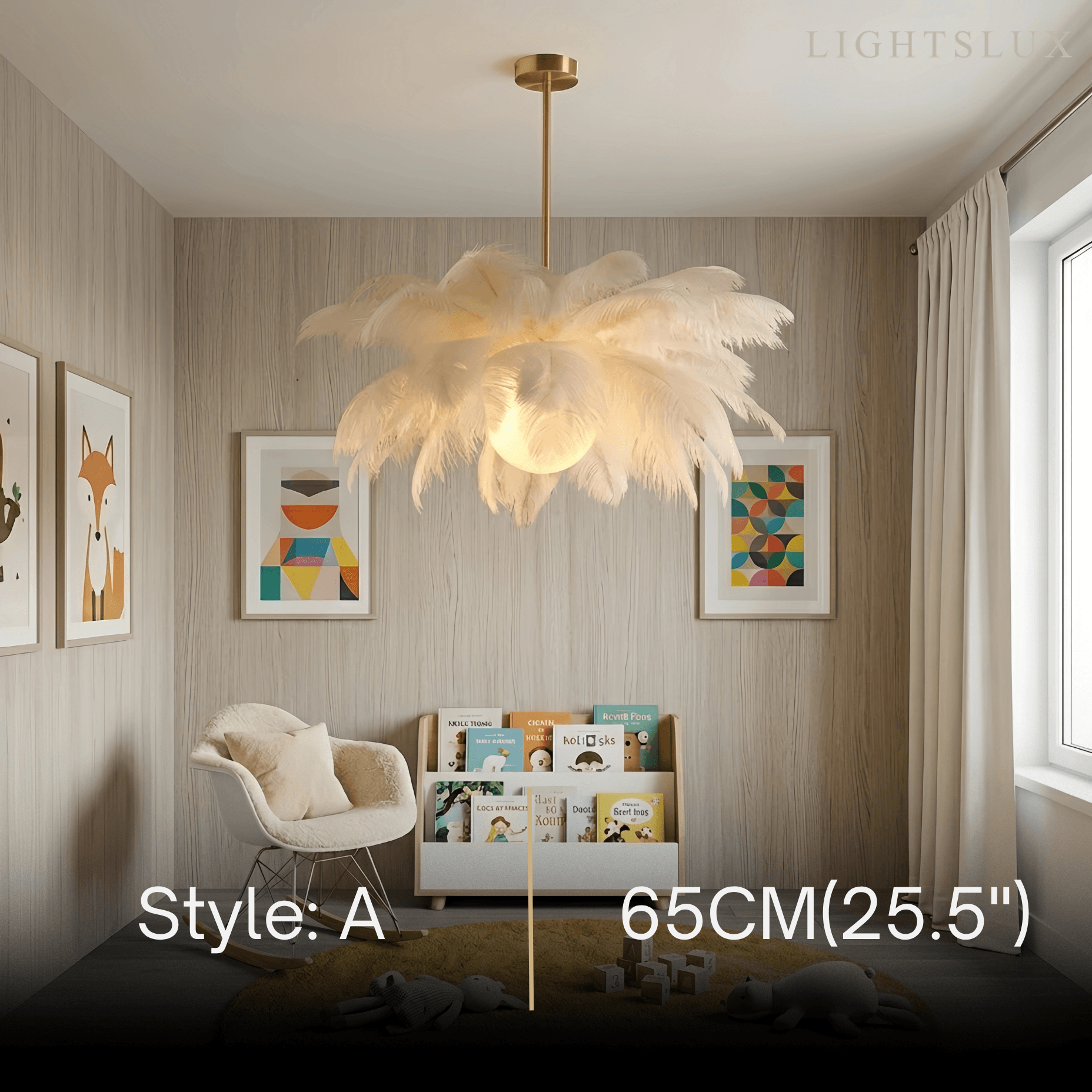 Lunara Art Deco Feather Chandelier