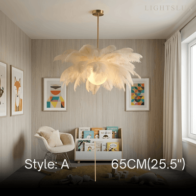 Lunara Art Deco Feather Chandelier