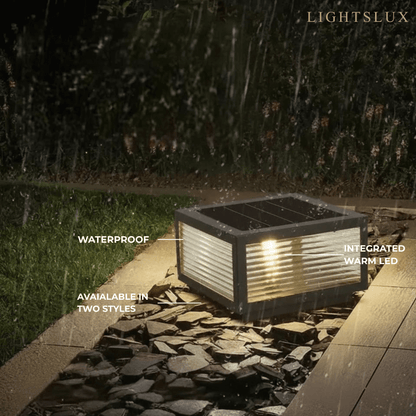 Irondale Modern Black Solar Pillar Light – Outdoor Lighting for Doorway/Path
