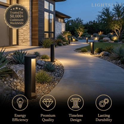 Irondale Minimalist Solar Outdoor Lamp - Black