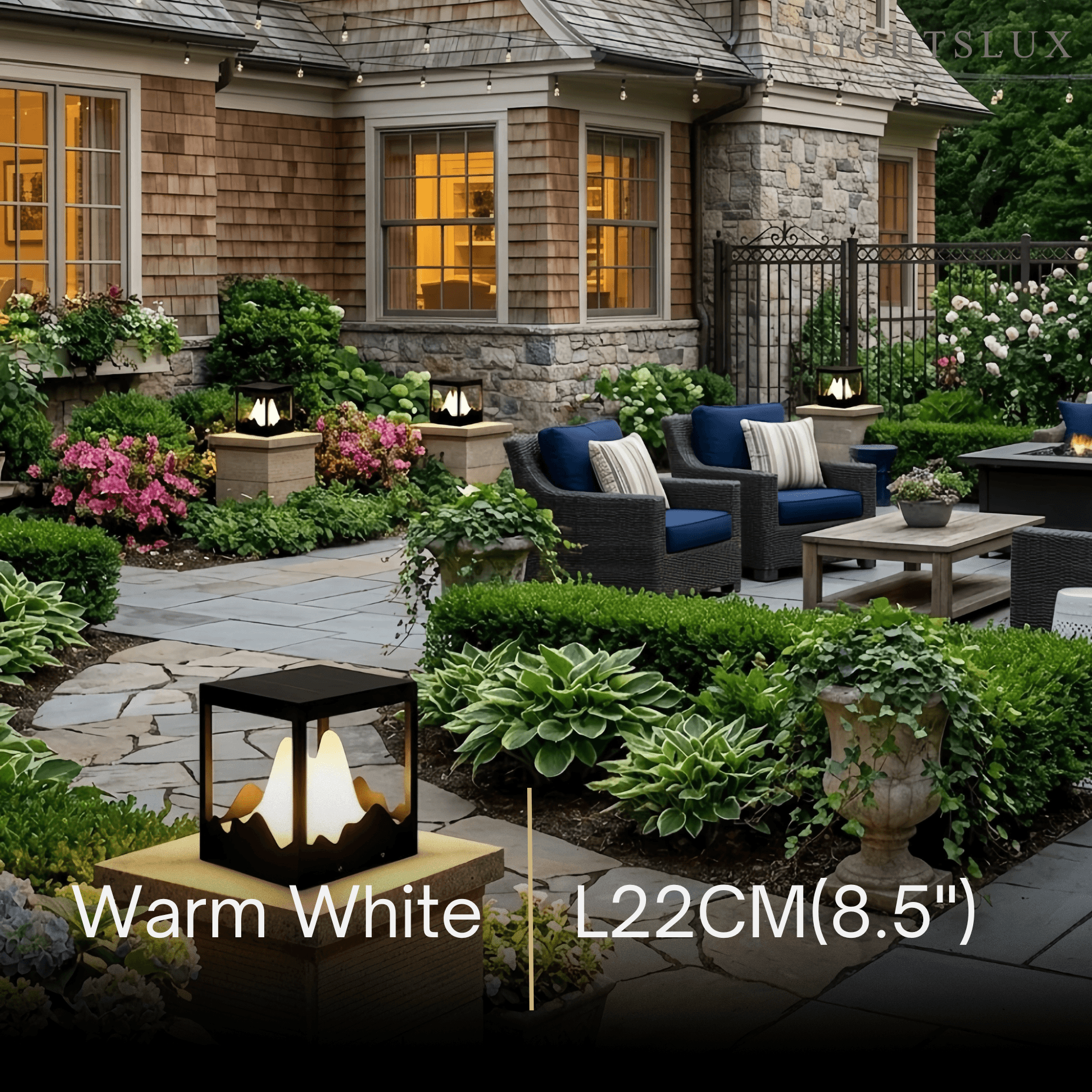 Lunara Designer Metal Outdoor Path Lamp