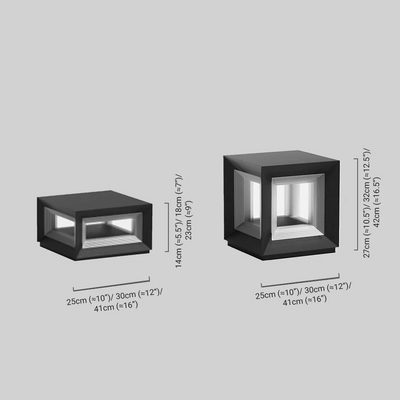 Arcato Moderne LED-Außensäulenleuchten – Schwarzes Metallwürfel-Design