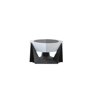 Stellar Modern Drum-Shaped Outdoor Lamp – Black Metal & Acrylic Light for Garden