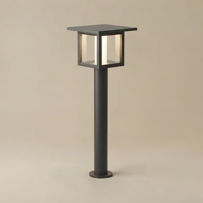 BT990Arcato Modern Solar Pathway Lights  - Black Metal Lantern Design for Outdoor