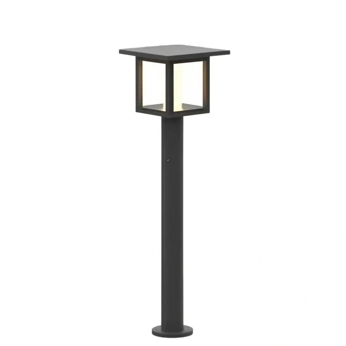 Modern Solar Pathway Lights  - Black Metal Lantern Design