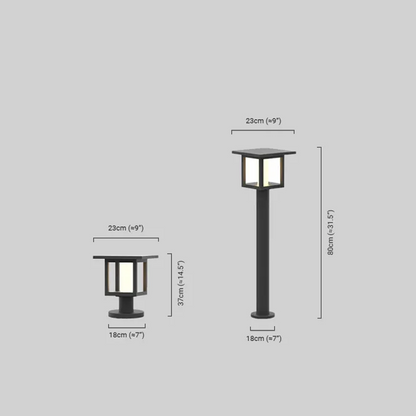Modern Solar Pathway Lights  Dimension