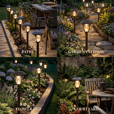 Irondale Industrial Bowl-Shaped Solar Pathway Light – Coffee Metal Outdoor Lamp