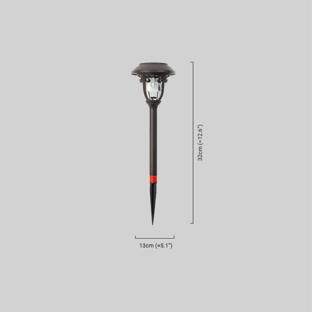 Irondale Industrial Bowl-Shaped Solar Pathway Light – Coffee Metal Outdoor Lamp