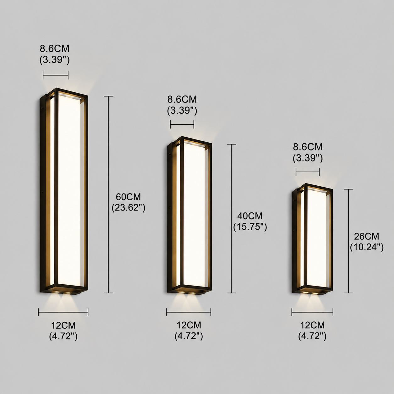 Arcato minimalistische Outdoor-Wandleuchte aus schwarzem Edelstahl mit einstellbarer LED-Beleuchtung