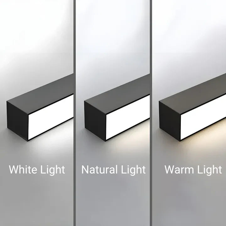 Color Temperature Comparison Chart for Minimalist Linear Black LED Ceiling Light