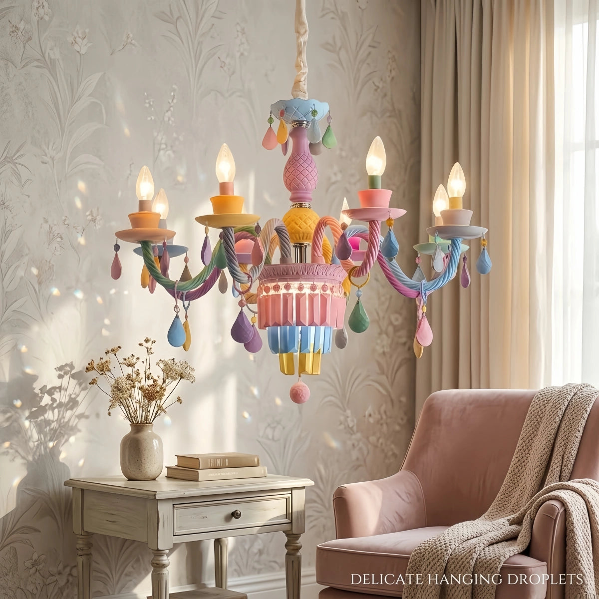 Vivara Morandi Chandelier - Metal Candle Art Deco Chandelier for Bedroom