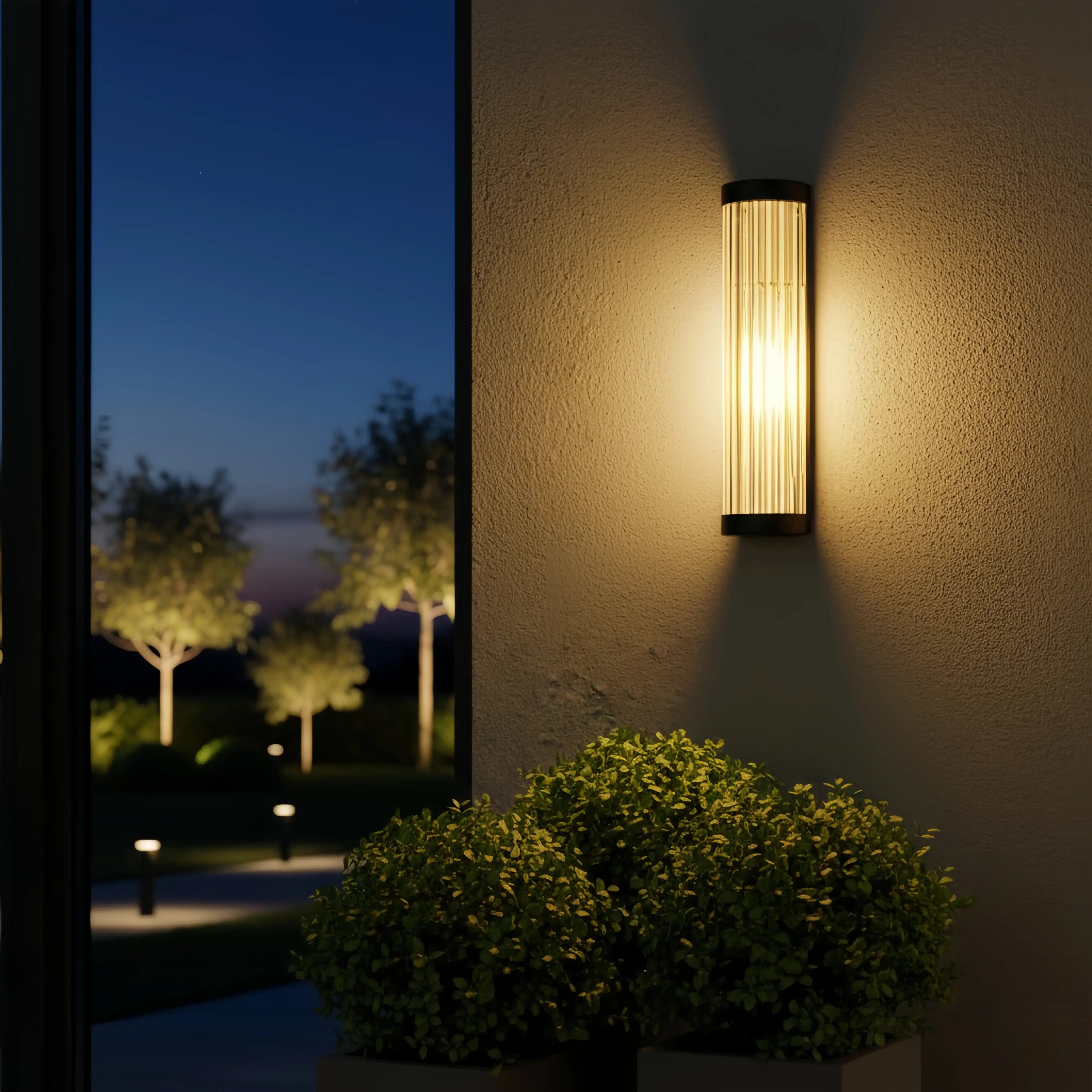 Irondale Moderne schwarze LED-Außenwandleuchte – Wasserdichte Leuchte für Garten/Hof