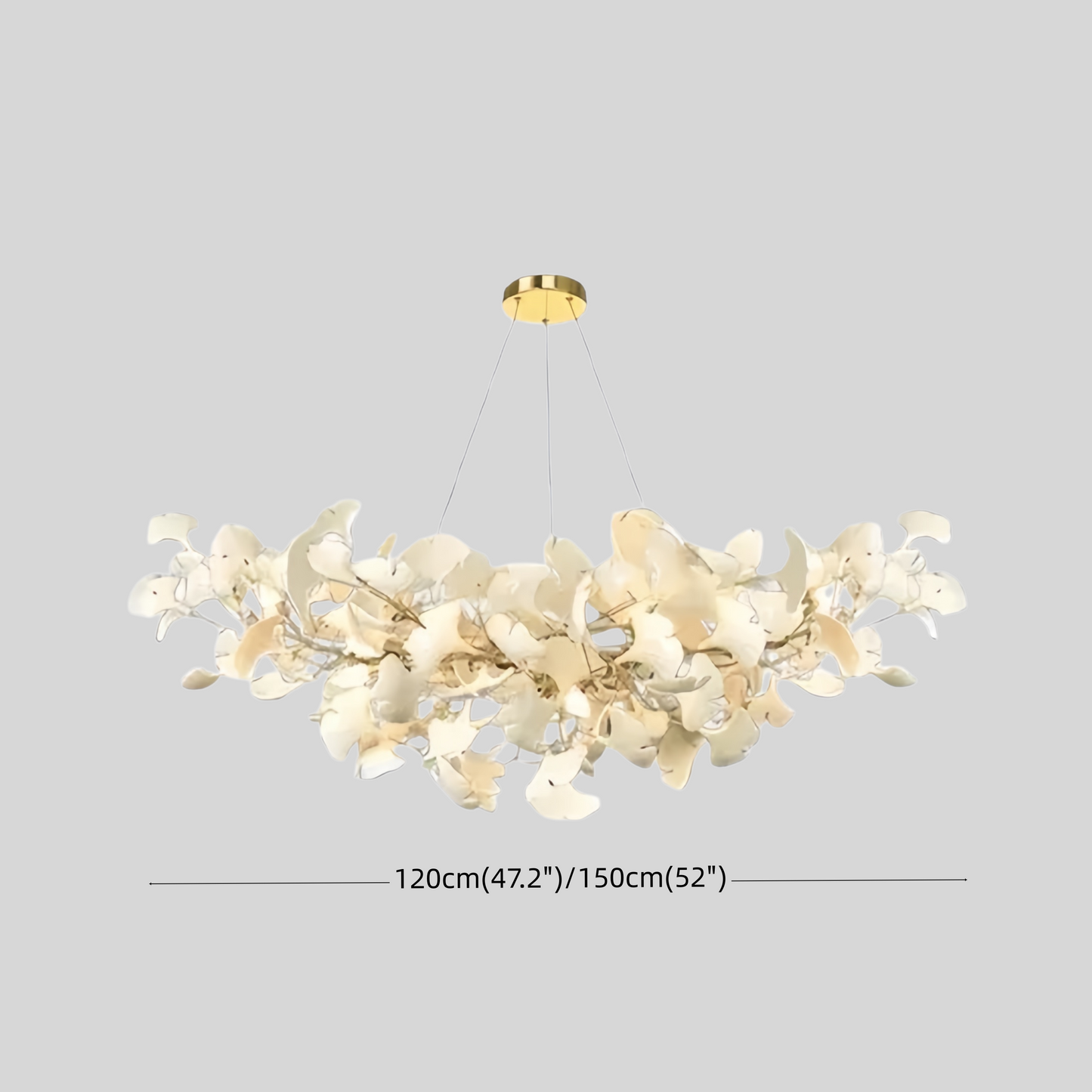 Excelis Luxus-Blatt-Kronleuchter – Weißes oder goldenes Keramikdesign für das Esszimmer