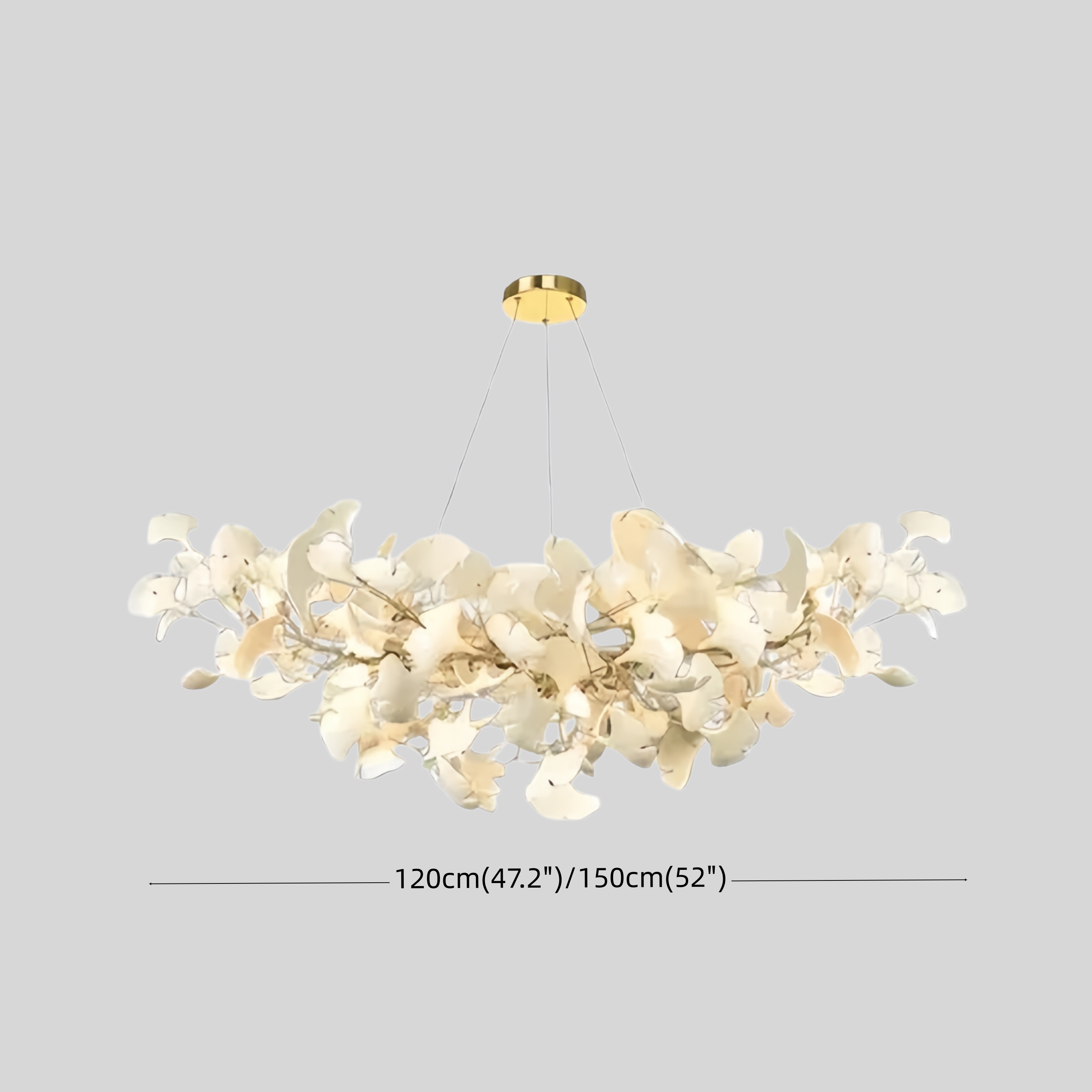 Excelis Luxus-Blatt-Kronleuchter – Weißes oder goldenes Keramikdesign für das Esszimmer