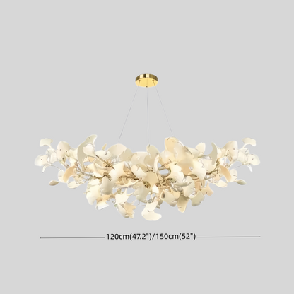 Excelis Luxus-Blatt-Kronleuchter – Weißes oder goldenes Keramikdesign für das Esszimmer