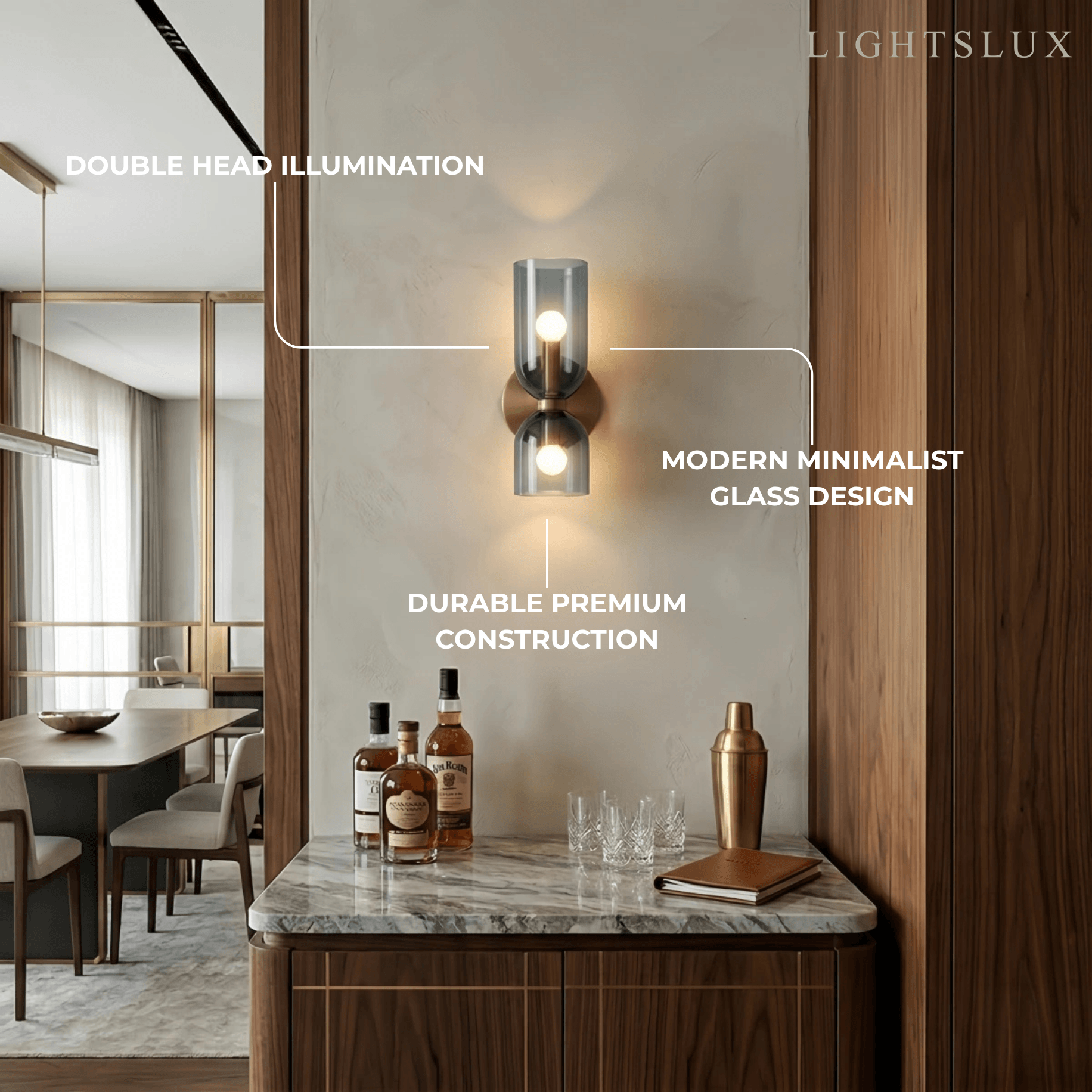 Vetro Modern Glass Wall Lamp
