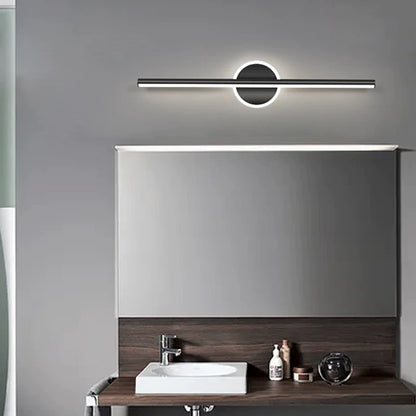 Arcato Minimalistische lineare Waschtischleuchte Schwarz/Gold Metall für Bad/Schlafzimmer