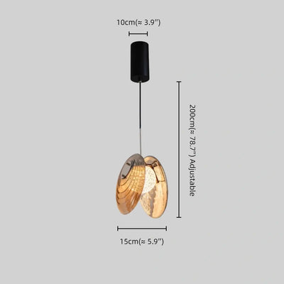 Lunara Modern Glass Disc Pendant Light--Amber/Smoke Grey for Living Room Size