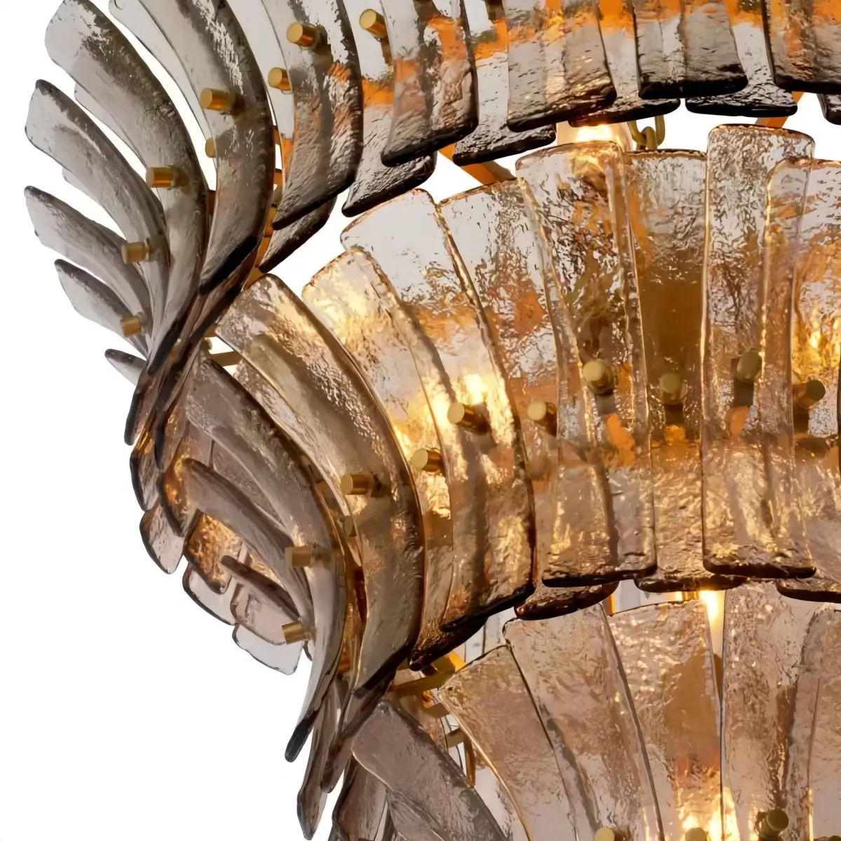Vetro Mid-Century Handcrafted Murano Glass Chandelier -- Blue/Amber for Living Room Detail