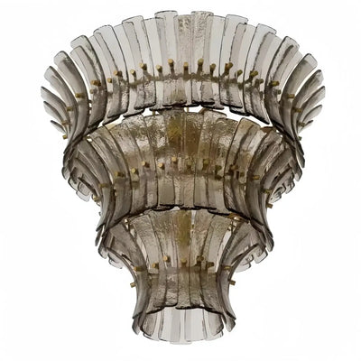 Vetro Mid-Century Handcrafted Murano Glass Chandelier -- Blue/Amber for Living Room Details