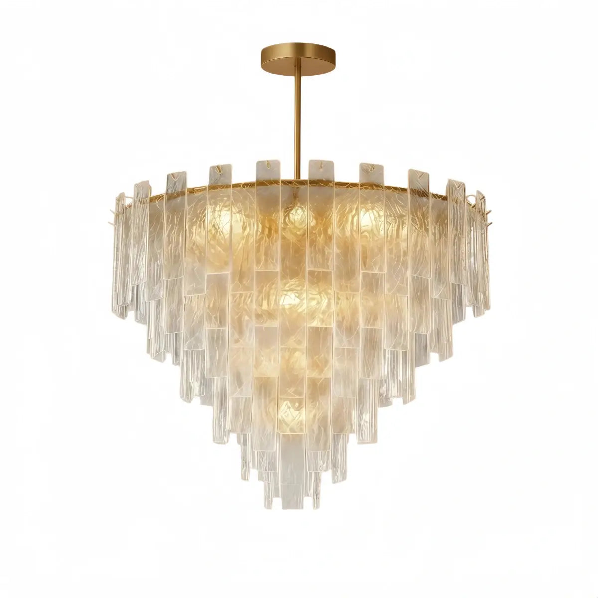 Excelis Luxury Chandelier -- Hand-Blown Glass & Metal for Living Room / Foyer