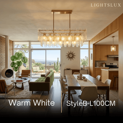 Excelis Luxury Chandelier -- Hand-Blown Glass & Metal for Living Room