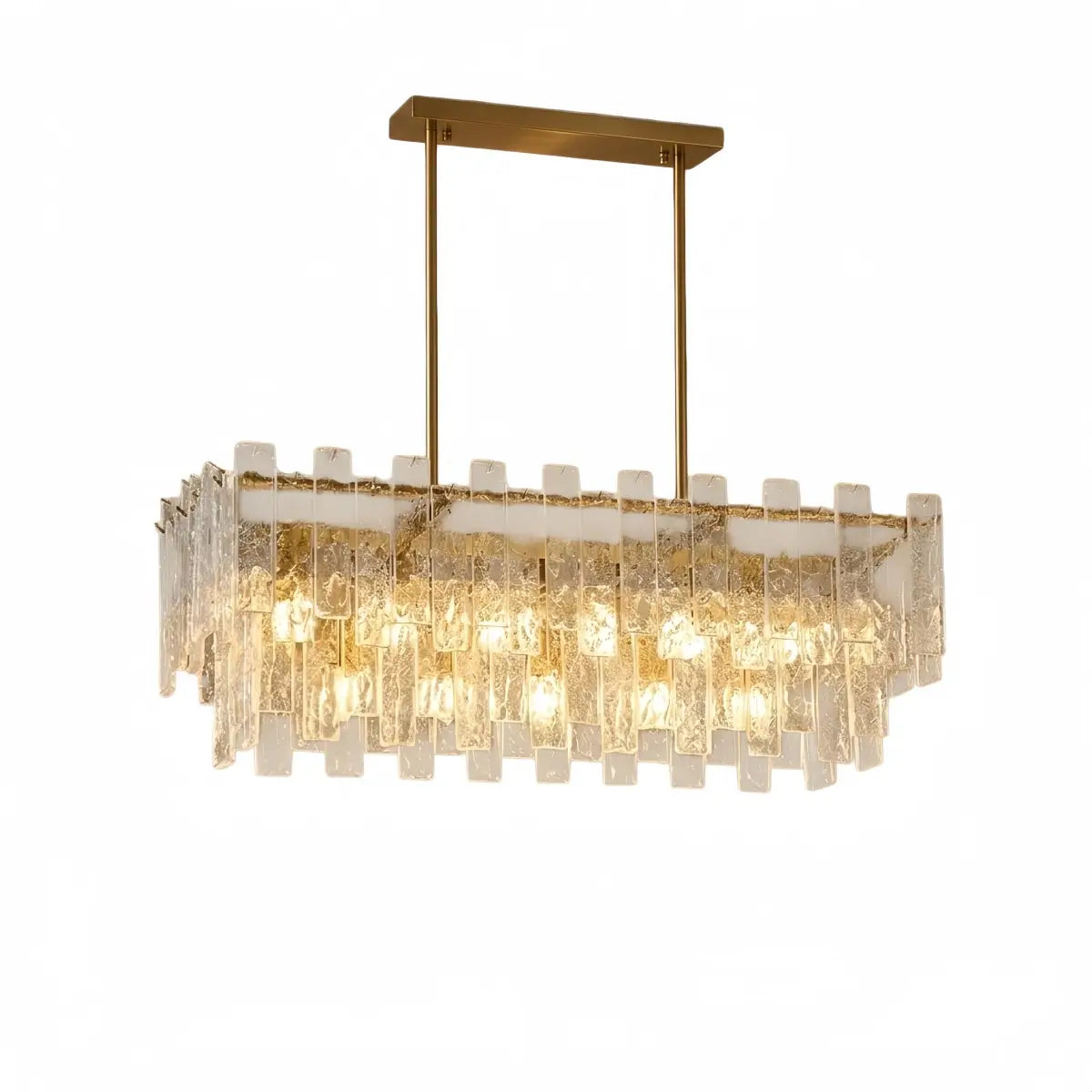 Excelis Luxury Chandelier -- Hand-Blown Glass & Metal for Living Room / Foyer