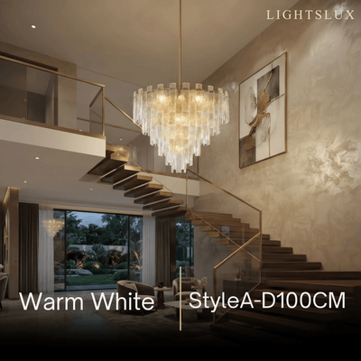 Excelis Luxury Chandelier -- Hand-Blown Glass & Metal