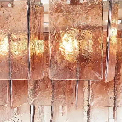 Excelis Luxury Linear Chandelier -- Layered Gradient Brown Glass
