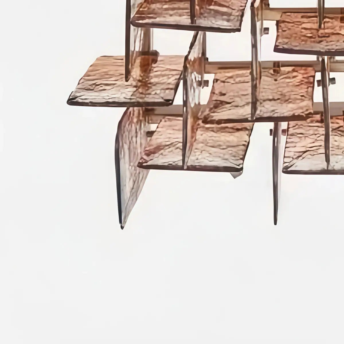 Excelis Luxury Linear Chandelier -- Layered Gradient Brown Glass