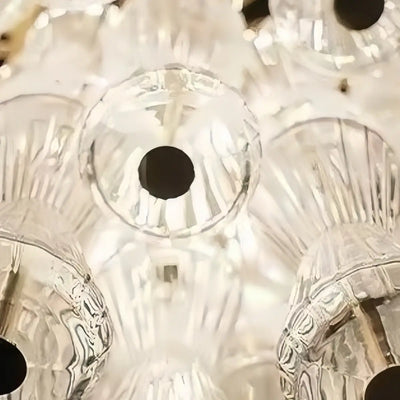 Excelis Luxury Glass Chandelier -- Clear & Green Hourglass for Dining Room Details