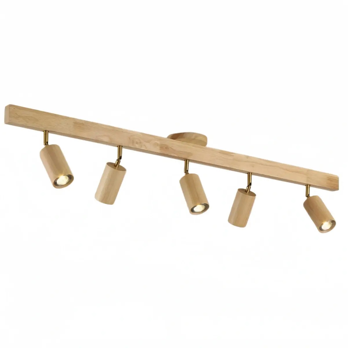 Zenno Modern Wood Track Lighting -- Adjustable Spotlights Walnut/Wood for Kitchen & Bar