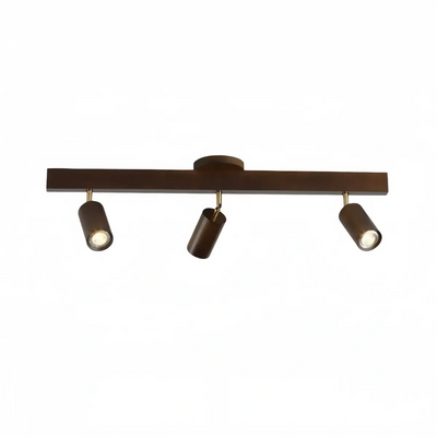 Zenno Modern Wood Track Lighting -- Adjustable Spotlights Walnut/Wood for Kitchen & Bar