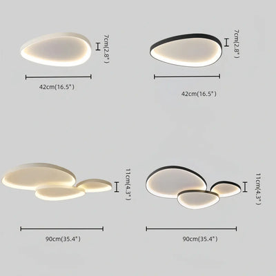 Sandora Minimalist Ceiling Light -- Metal Integrated LED White/Black for Living Room Size