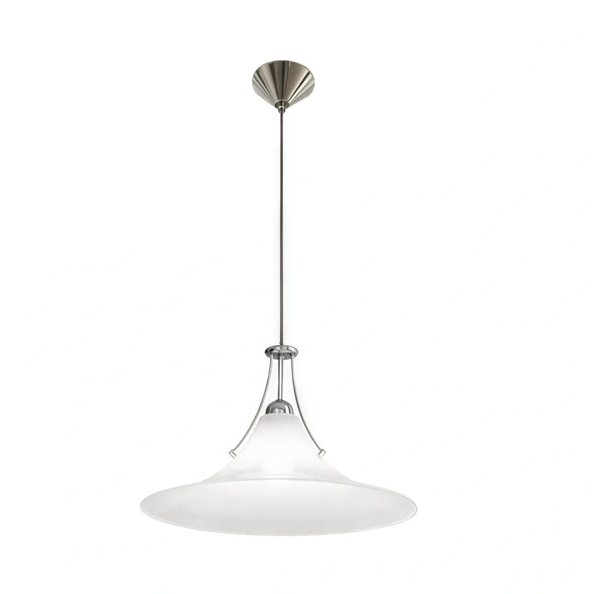 Vetro Minimalist Glass Pendant Light -- Anti-Glare White Finish for Dining Room