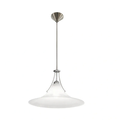 Vetro Minimalist Glass Pendant Light -- Anti-Glare White Finish for Dining Room