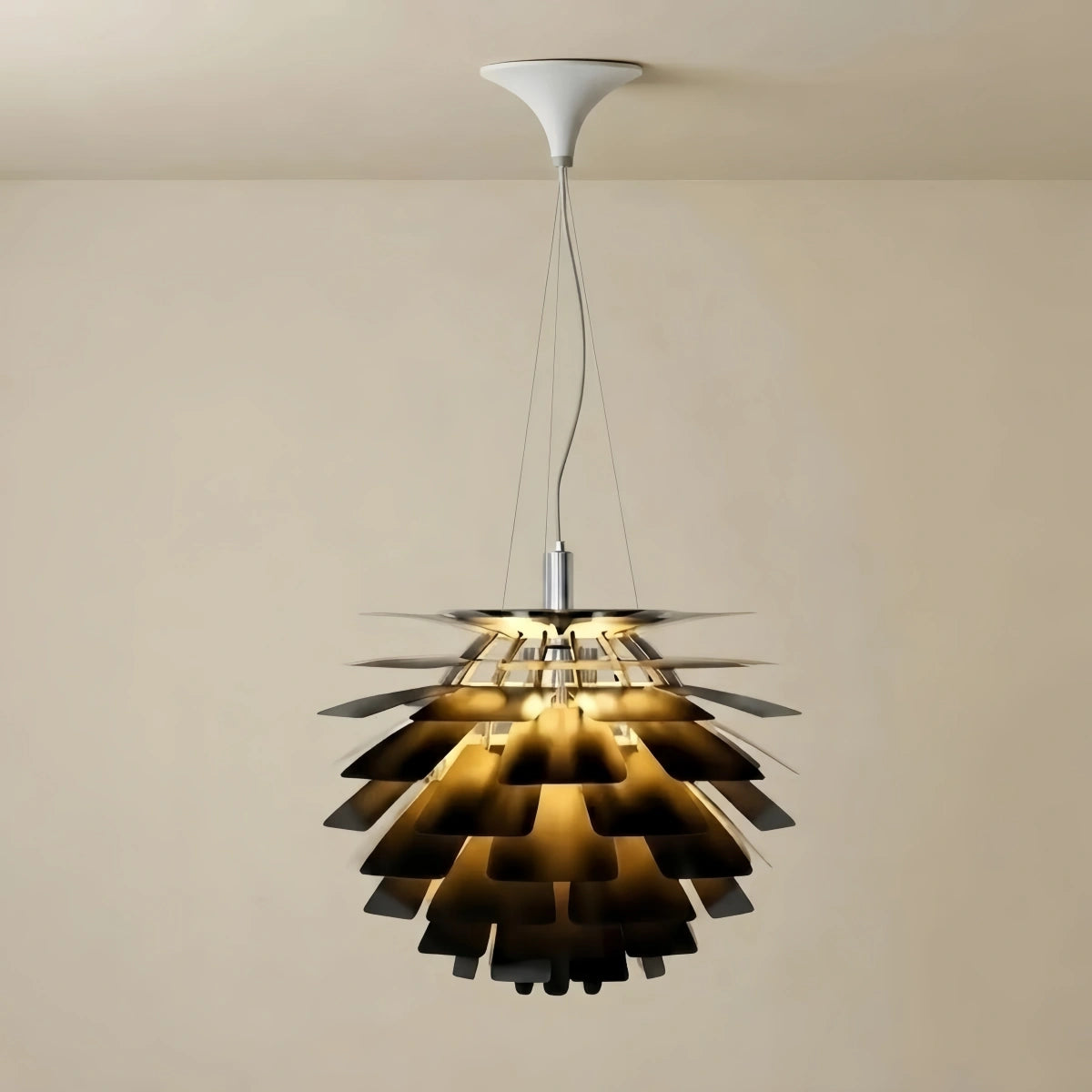 Vivara Nordic Aluminum Pendant Light — Pinecone Design Silver/White/Black for Dining Room