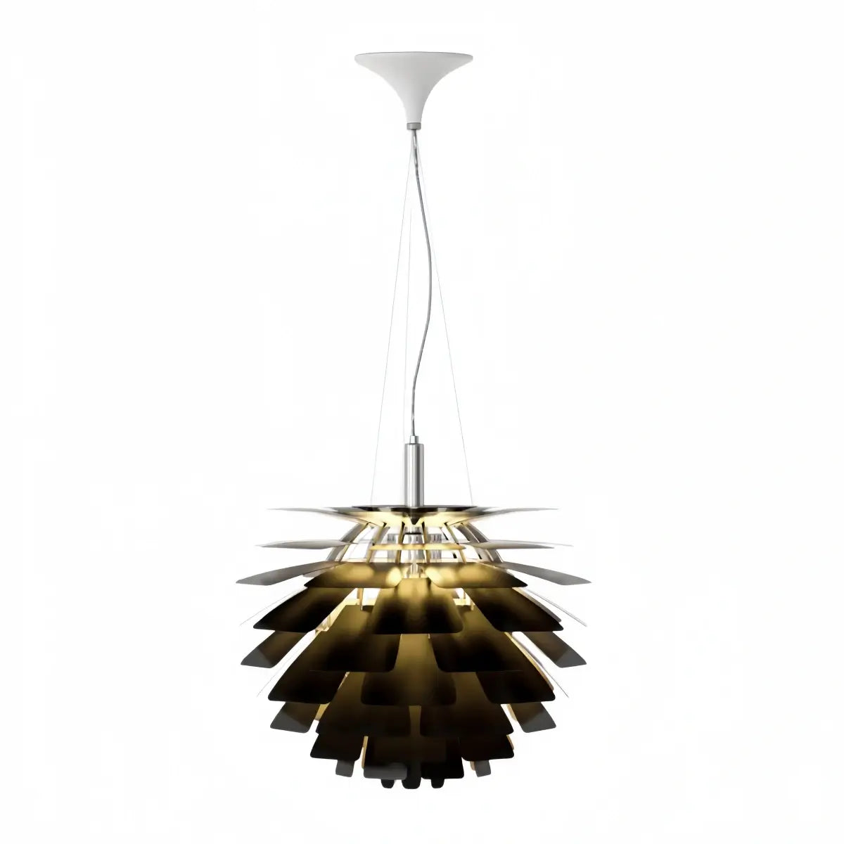 Vivara Nordic Aluminum Pendant Light — Pinecone Design Silver/Black 