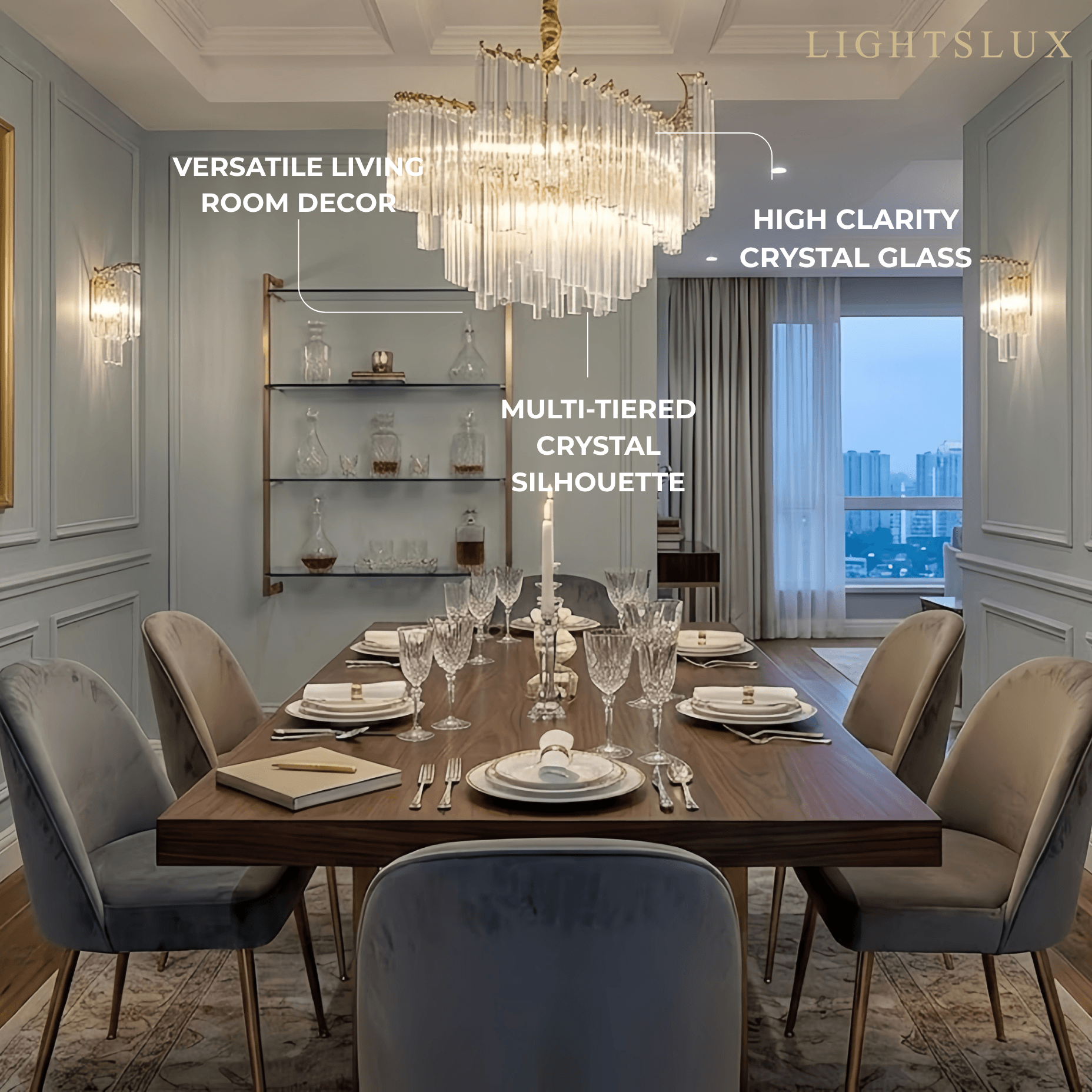 Excelis_Crystal_Pendant_Light_--_Brass_for_Living_Room