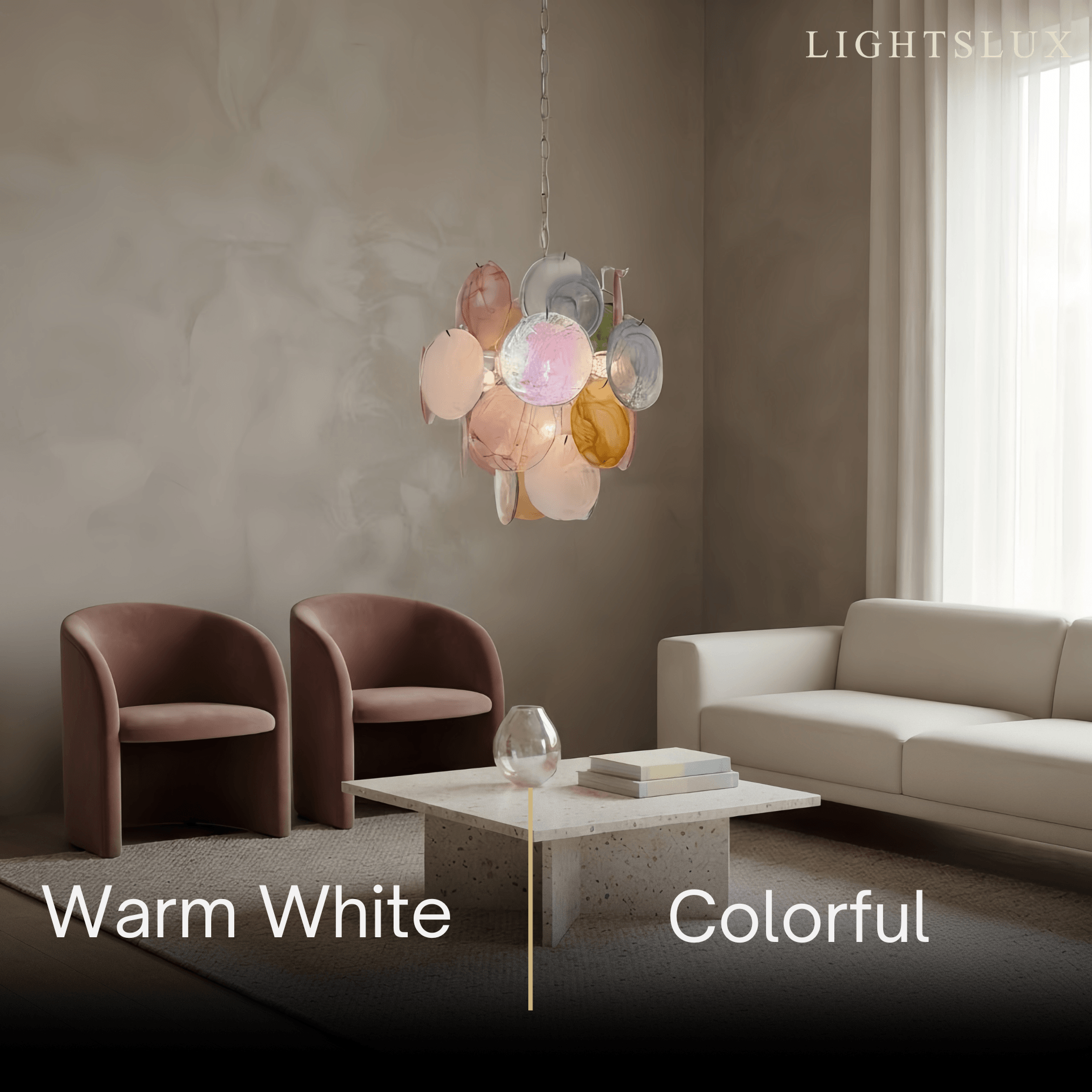 Art Deco Chandelier -- Dimmable 3-Color Change for Dining Room