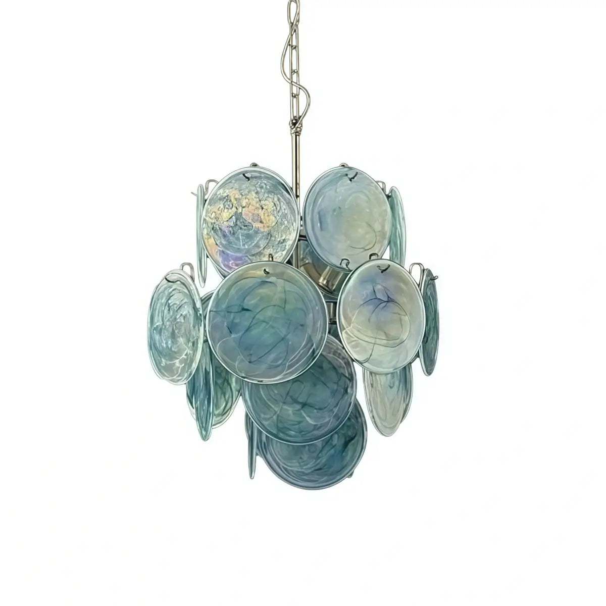 Vetro Art Deco  Chandelier -- Dimmable 3-Color Change  for _blue