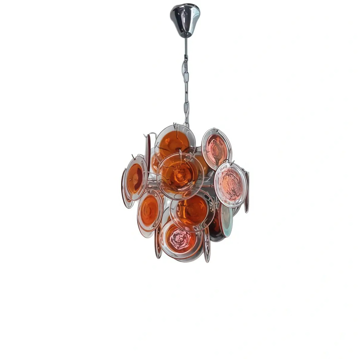 Vetro Art Deco  Chandelier -- Dimmable 3-Color Change _for_white ground