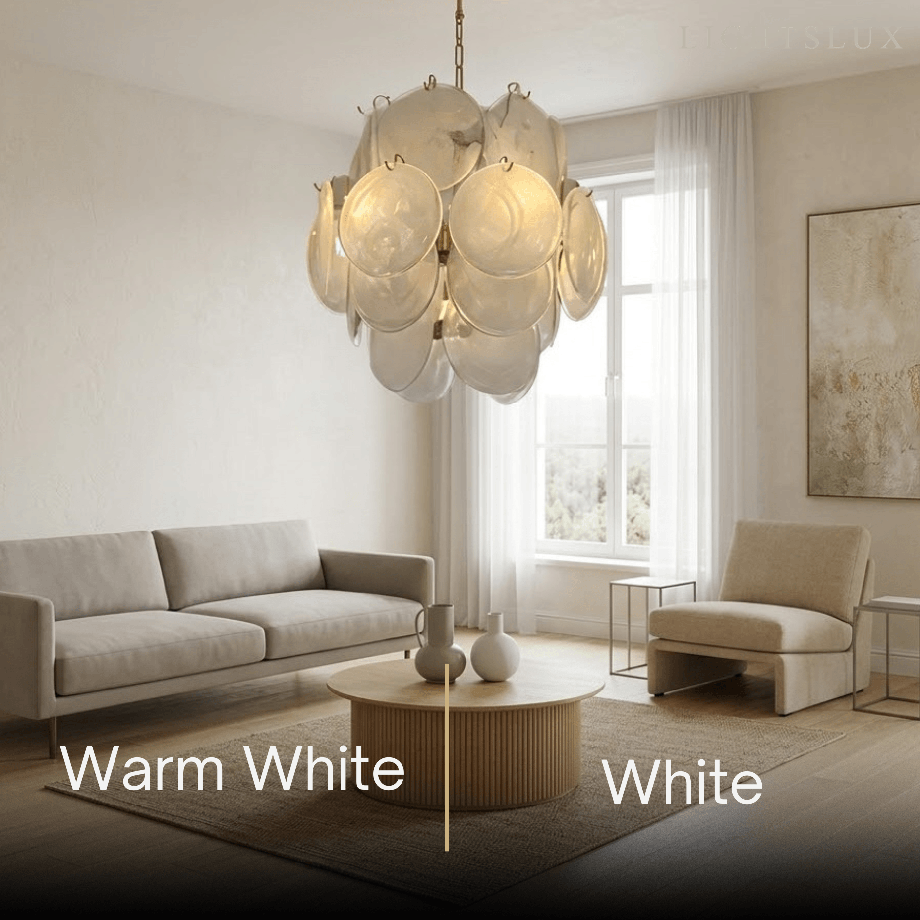 Art Deco Glass Chandelier -- Dimmable 3-Color Change for Dining Room_for_livingroom