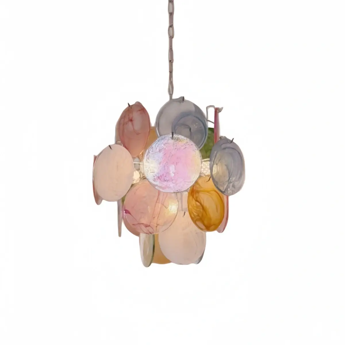 Art Deco Glass Chandelier -- Dimmable 3-Color Change for_colorful