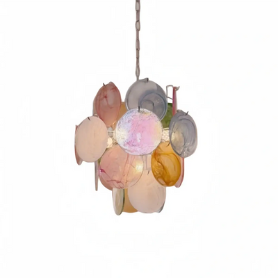 Art Deco Glass Chandelier -- Dimmable 3-Color Change for_colorful